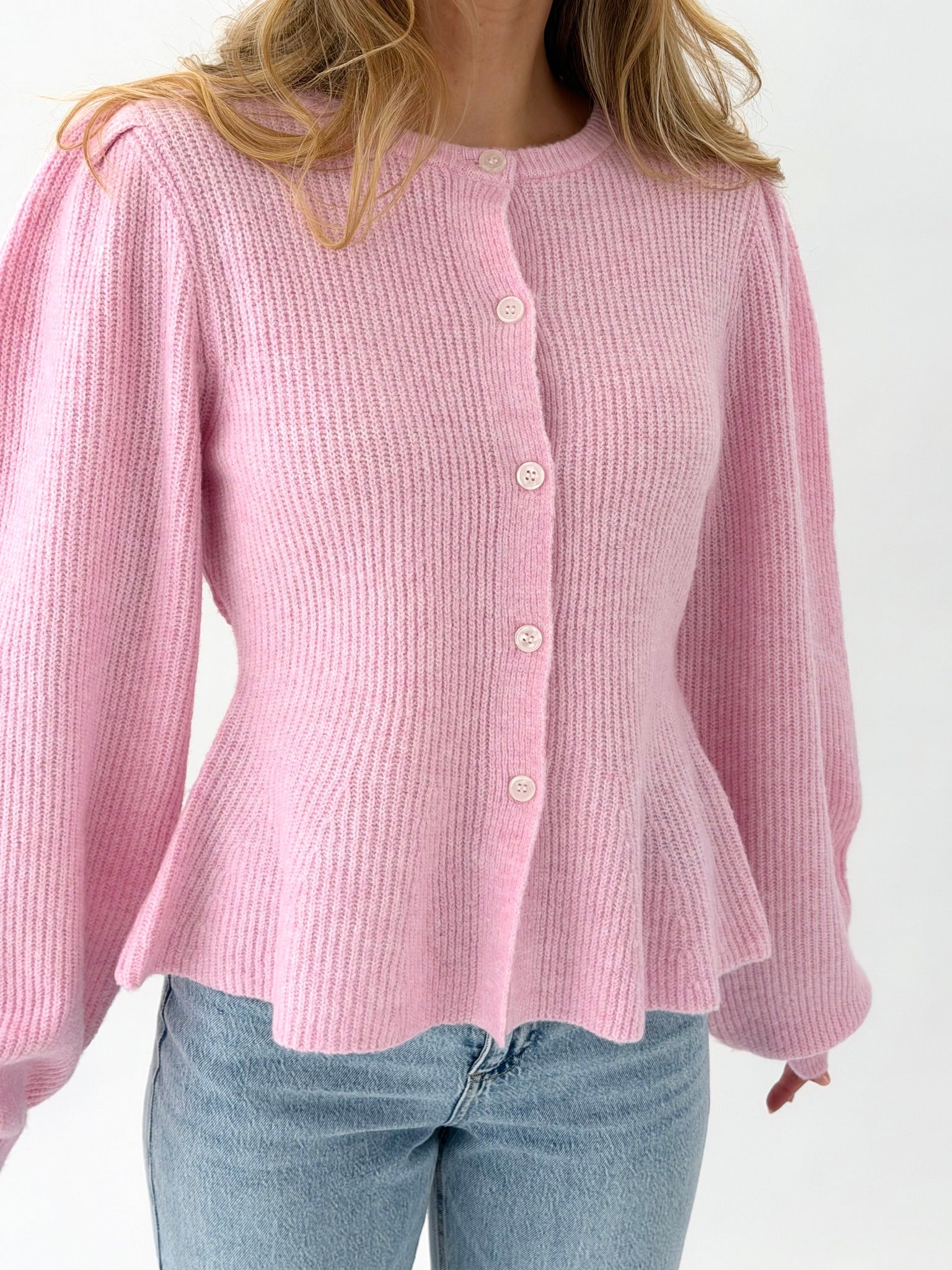PCSILLY Knit Cardigan - Roseate Spoonbill
