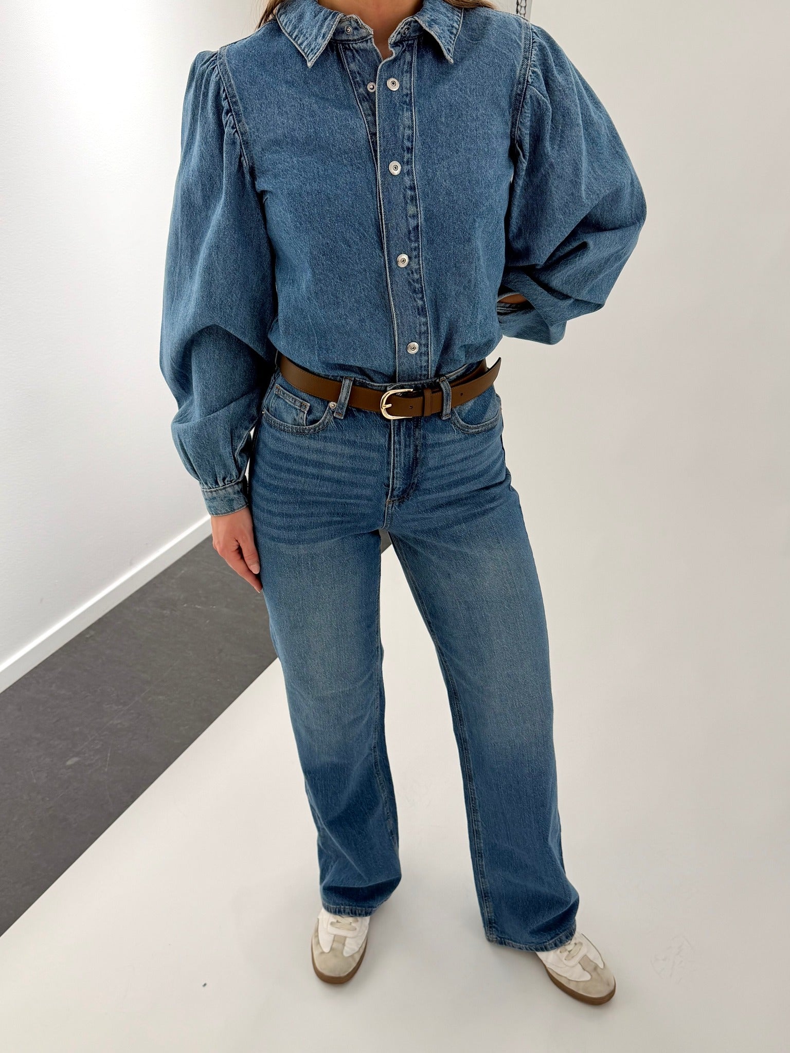 VMTESSA Jeans wide - Medium Blue Denim