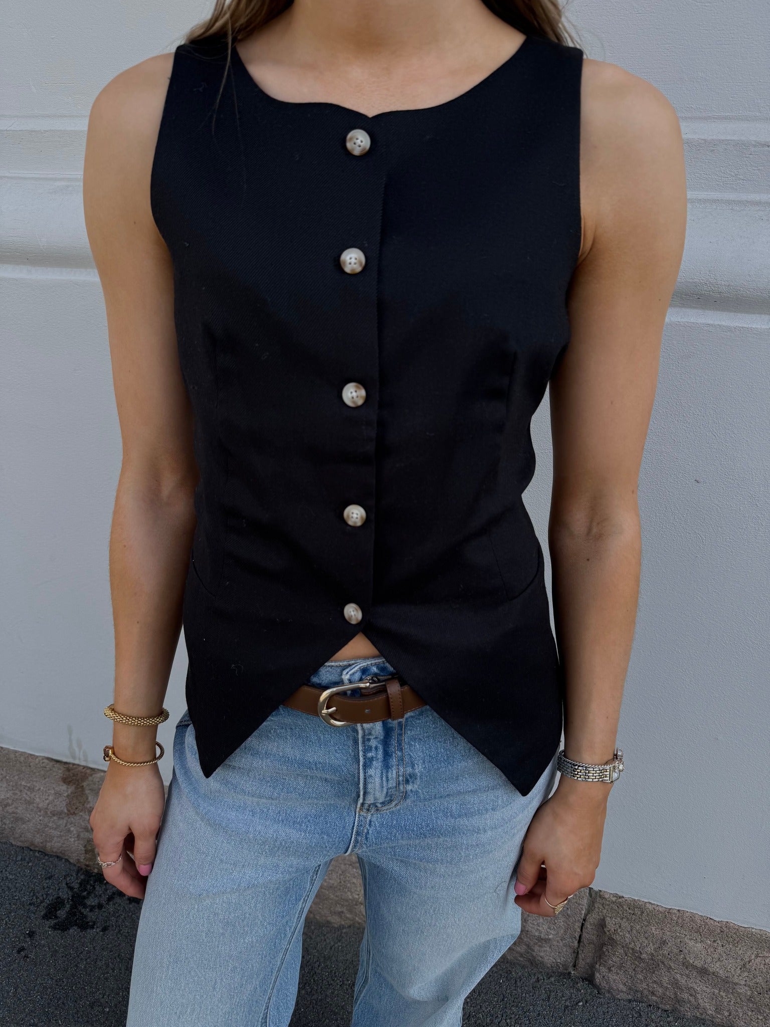 VMFLORENCE Tailored Waistcoat - Black