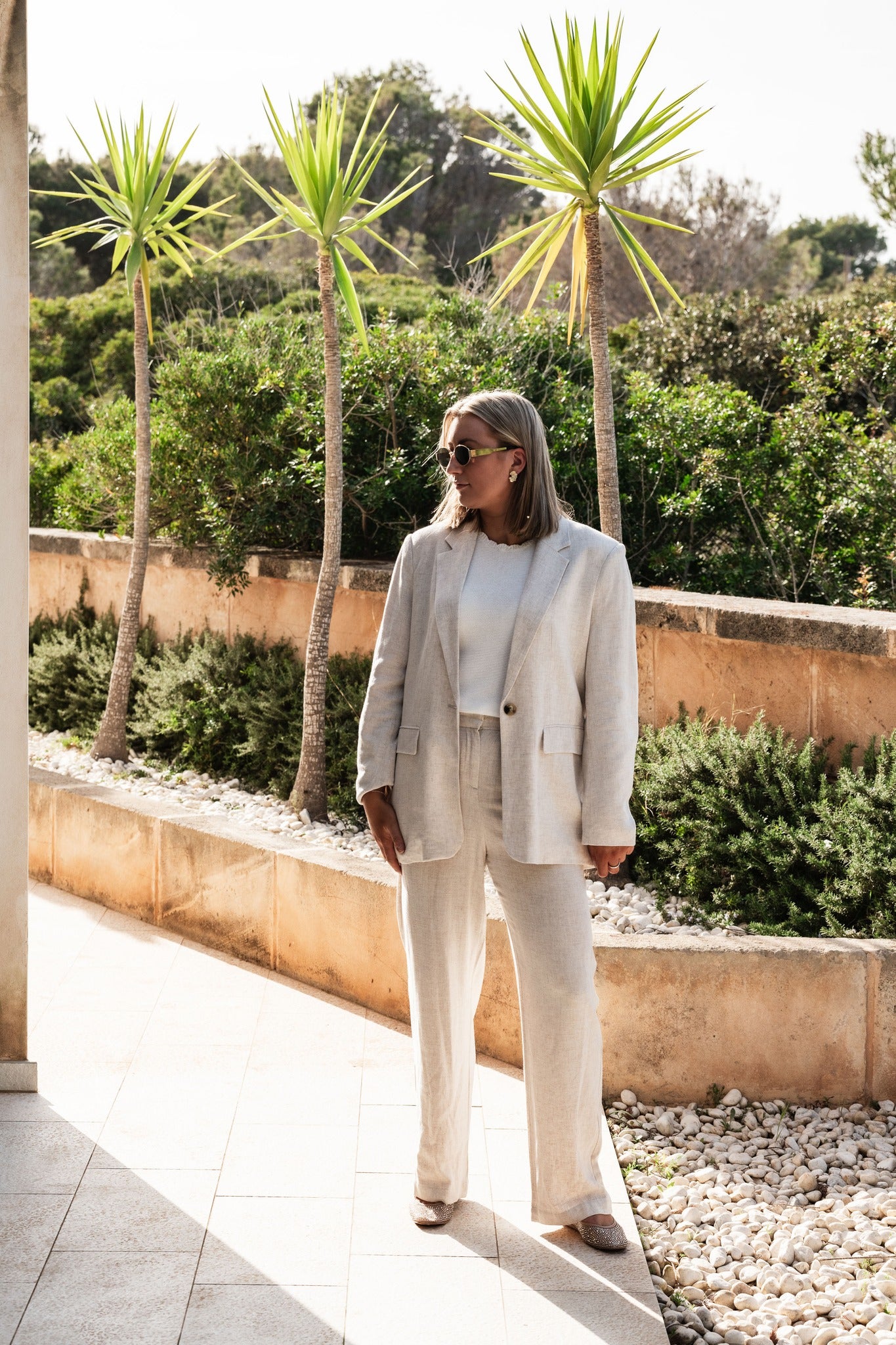 VMSISSEVERA Tailored Trousers - Oatmeal