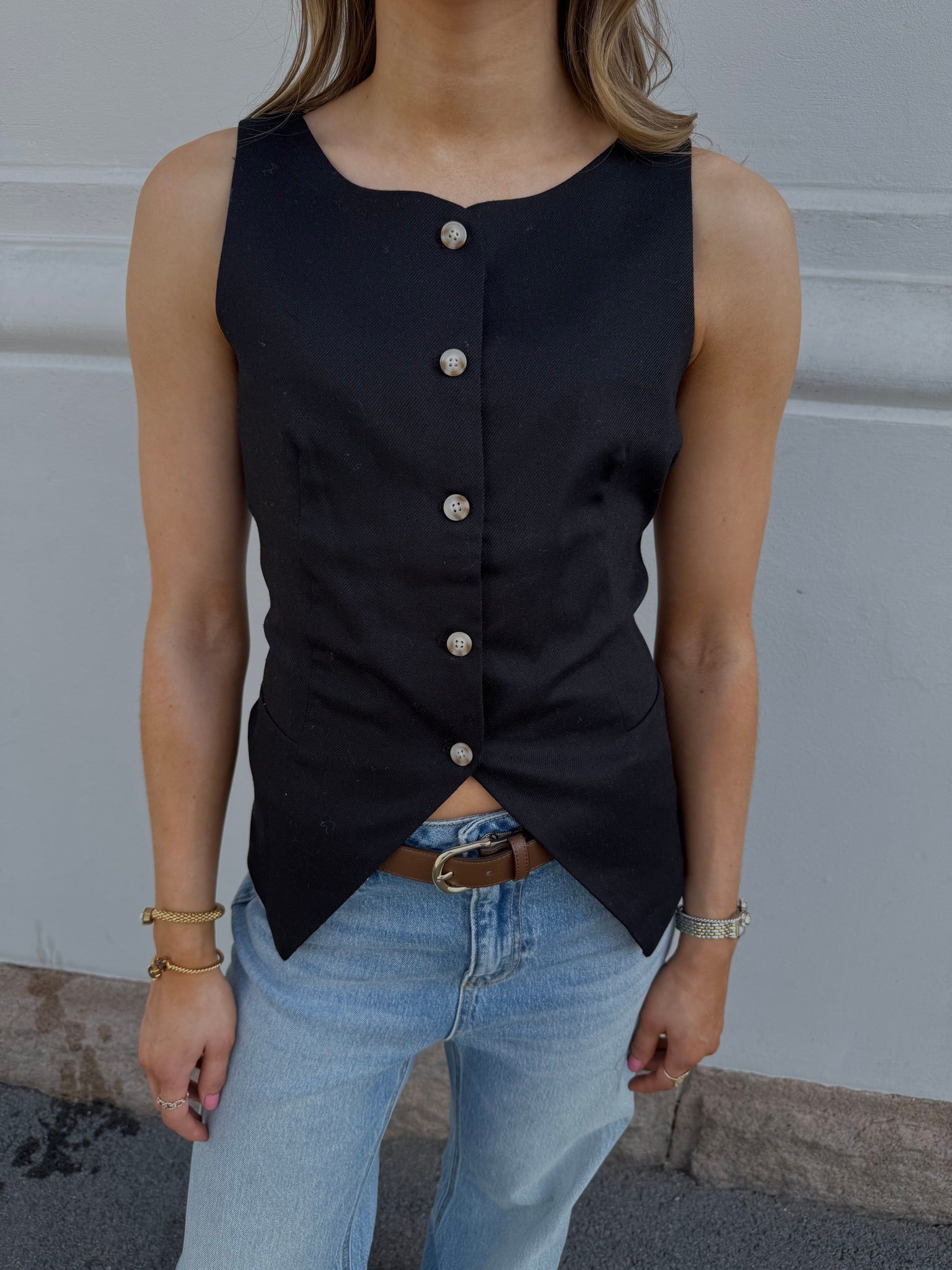 VMFLORENCE Tailored Waistcoat - Black