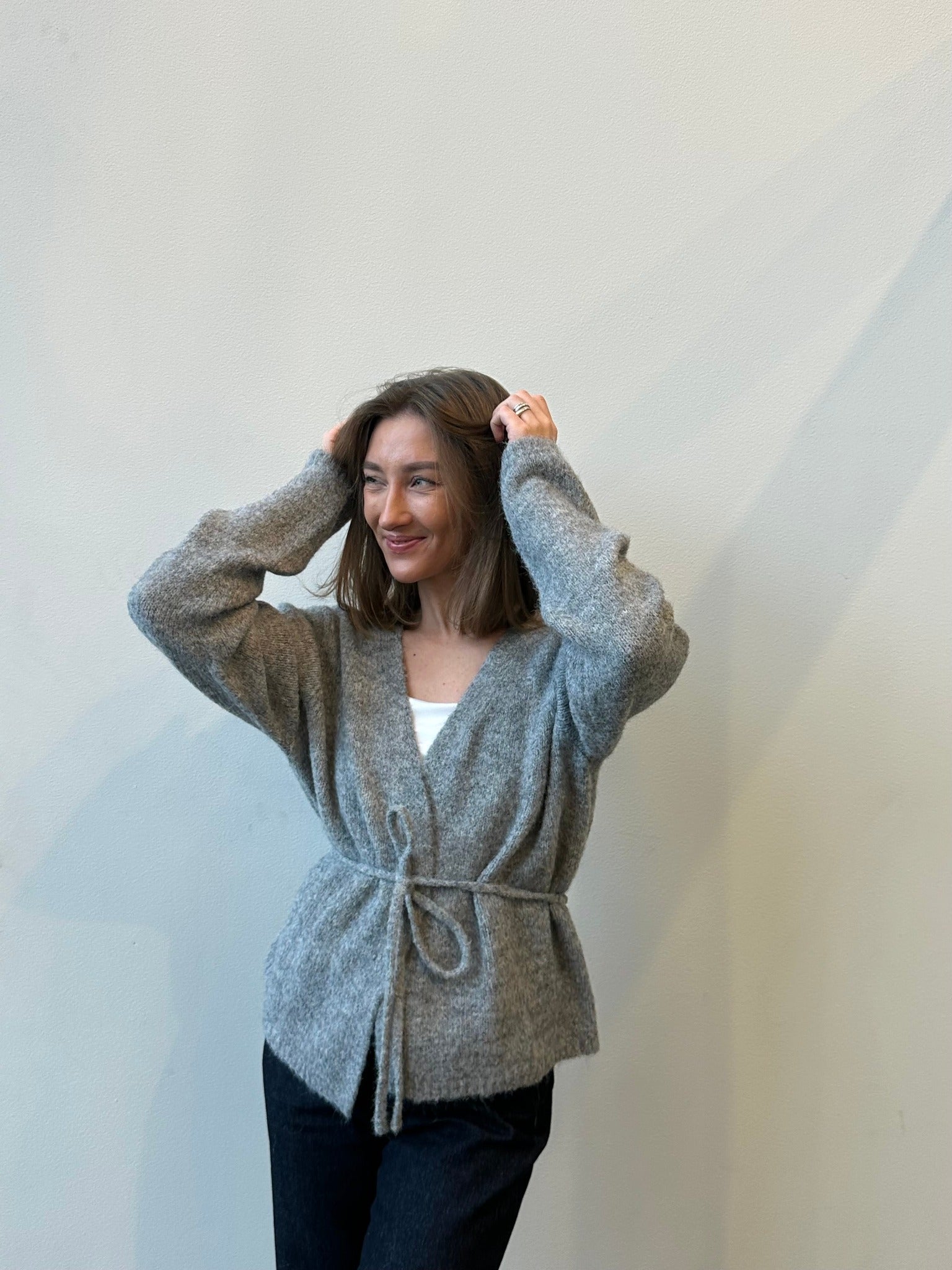 VMSORRENTO Knit Cardigan - Light Grey Melange