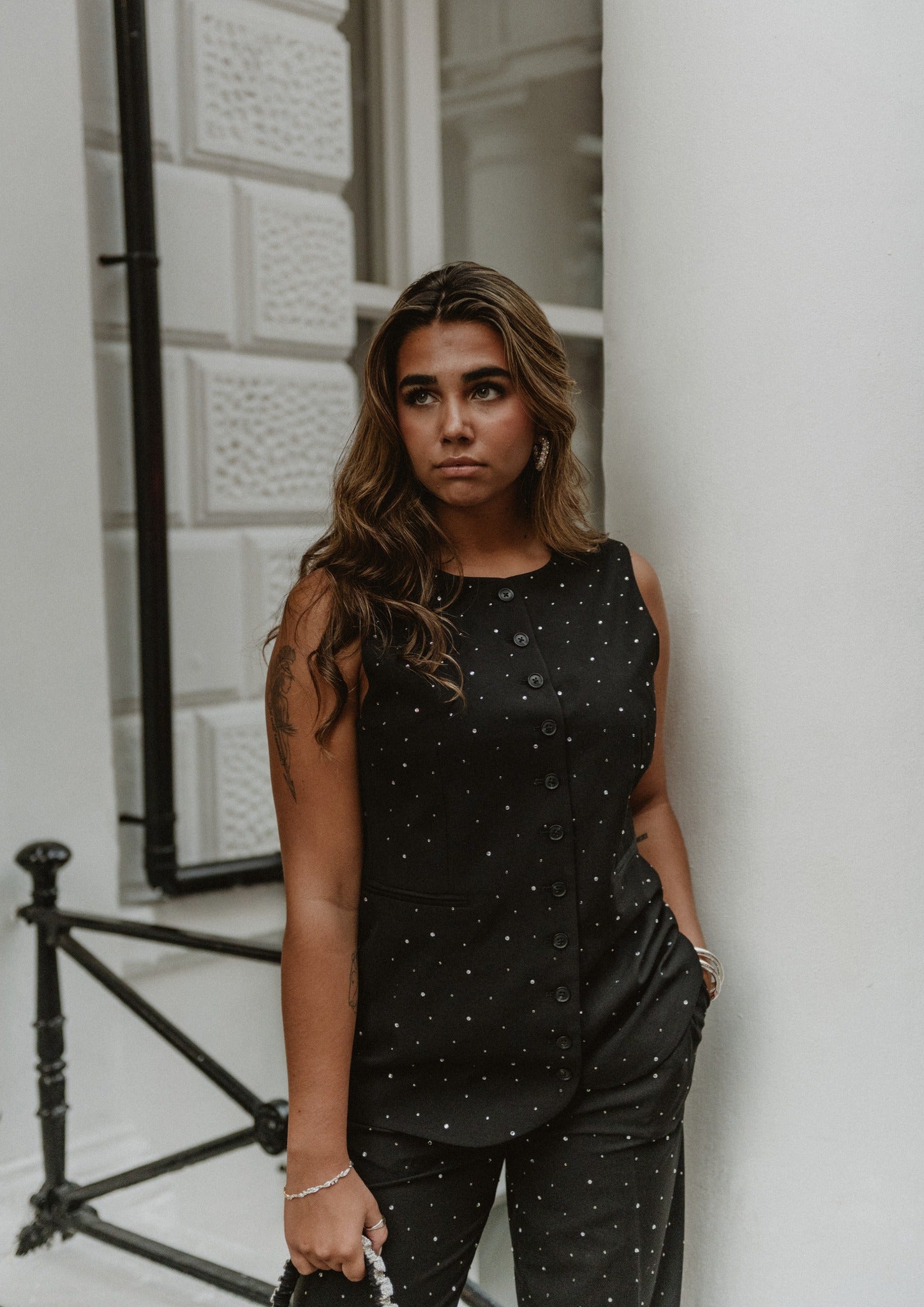 PCMICHELLE Tailored Waistcoat - Black