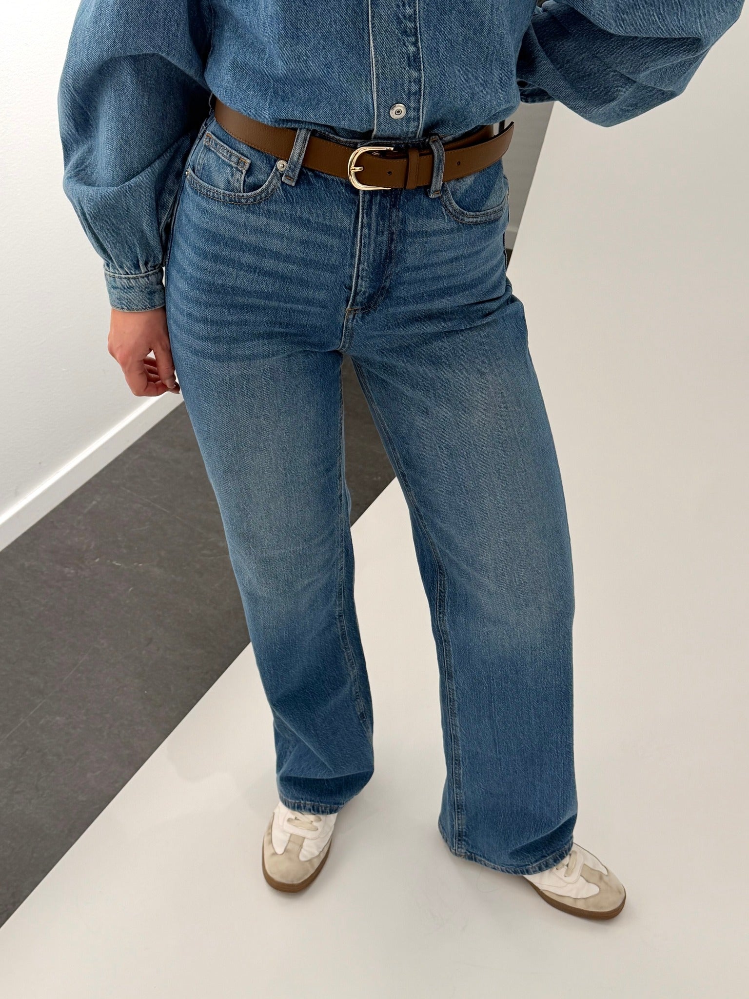 VMTESSA Jeans wide - Medium Blue Denim