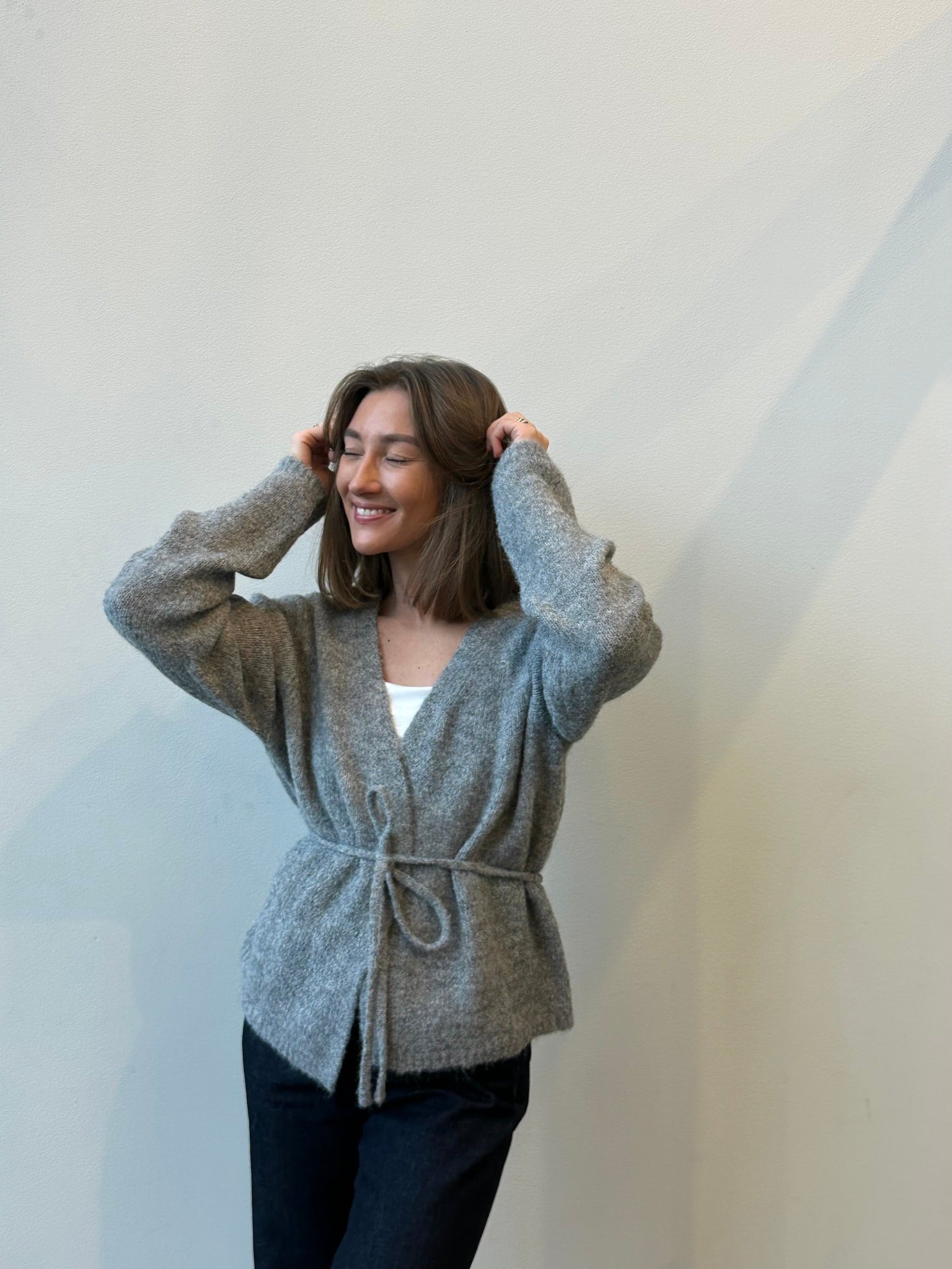 VMSORRENTO Knit Cardigan - Light Grey Melange