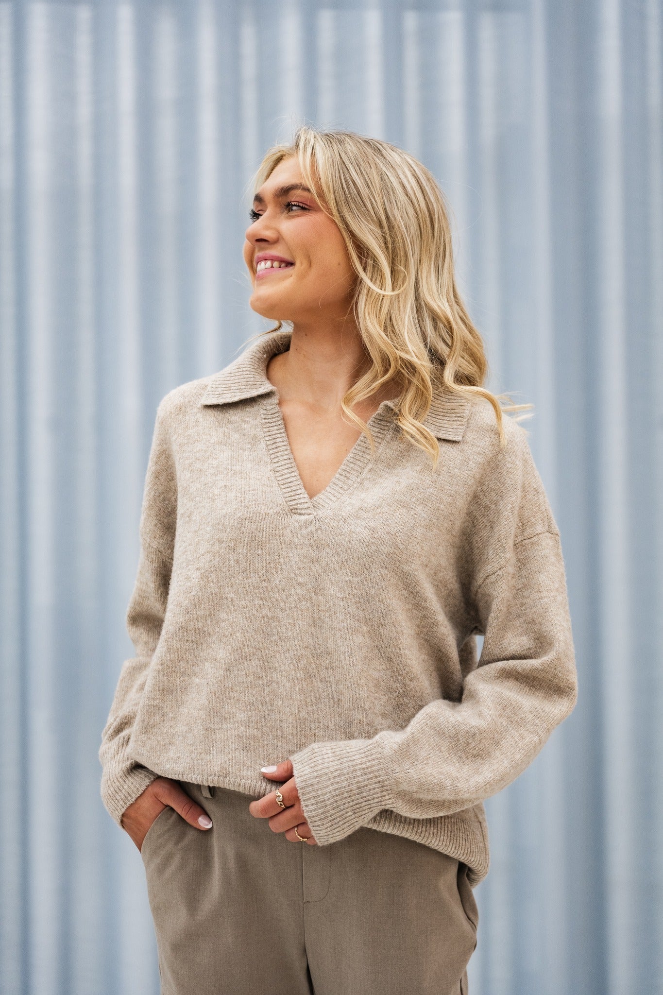 PCMALOU Pullover - Taupe Gray