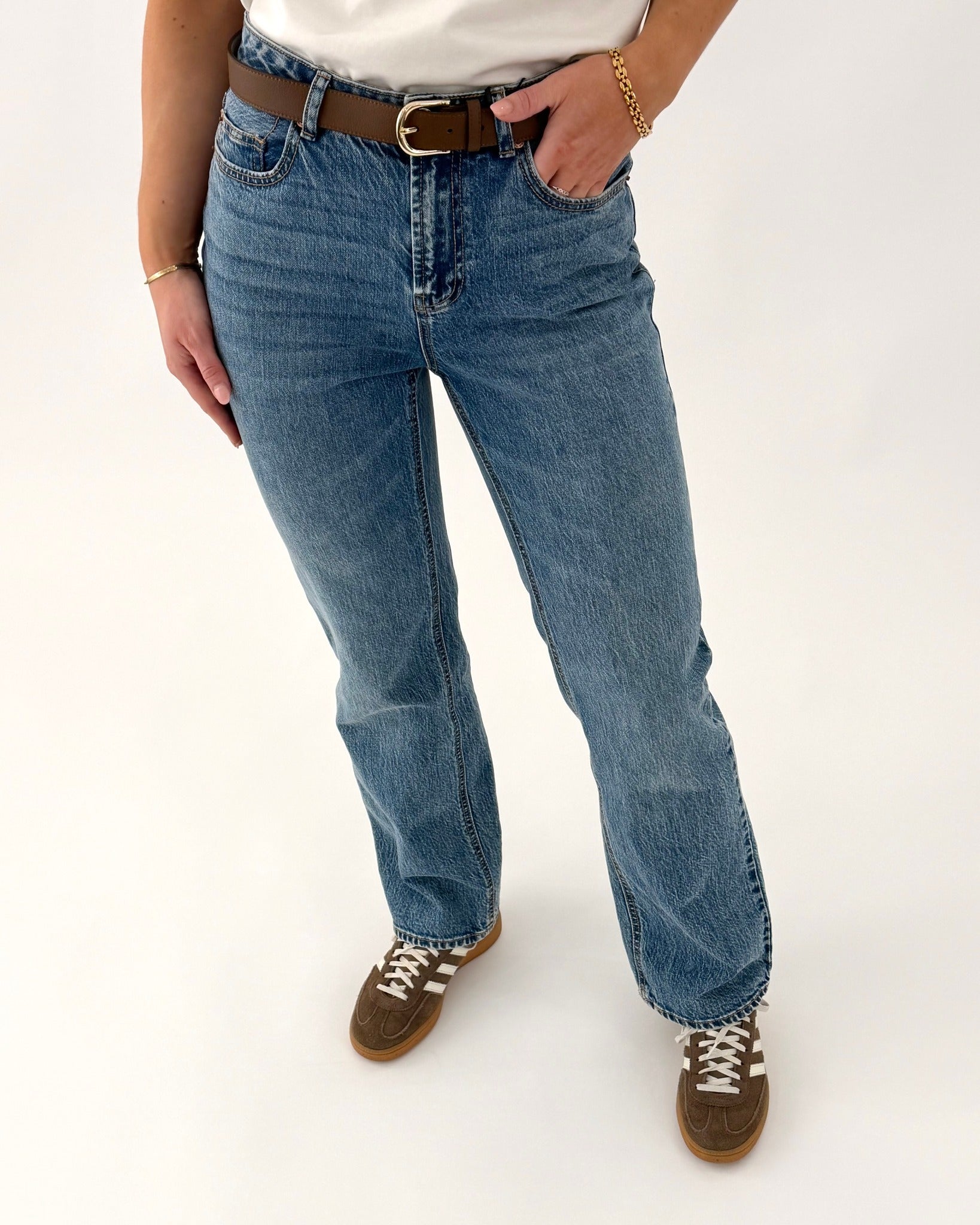 VMTESSA Straight Jeans - Medium Blue Denim