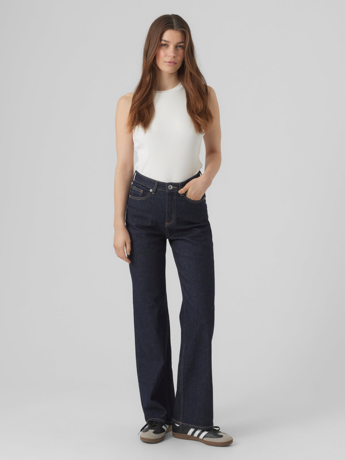 VMTESSA Wide Jeans - Dark Blue Denim