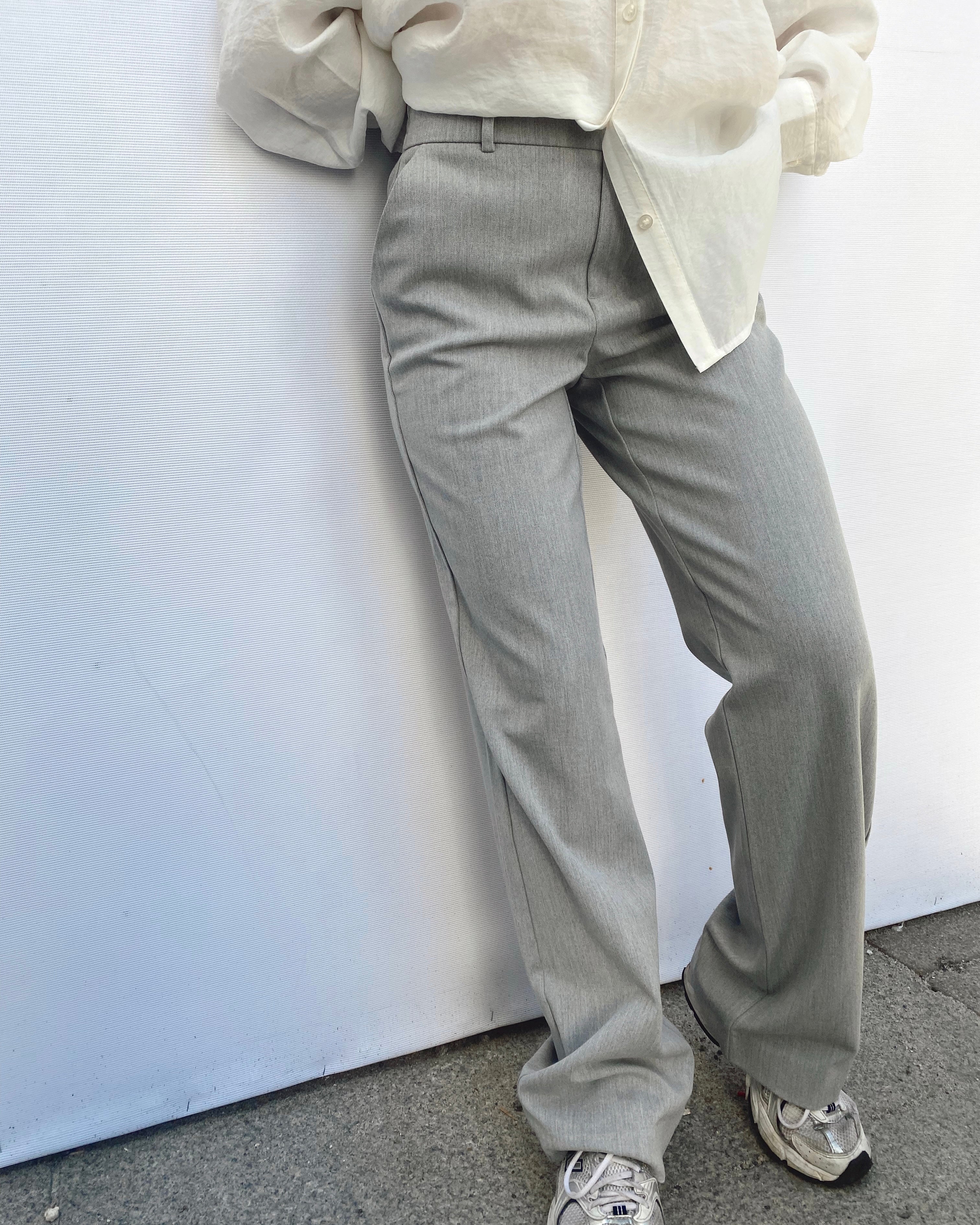 VMMAYA Straight Pants - Light Grey Melange