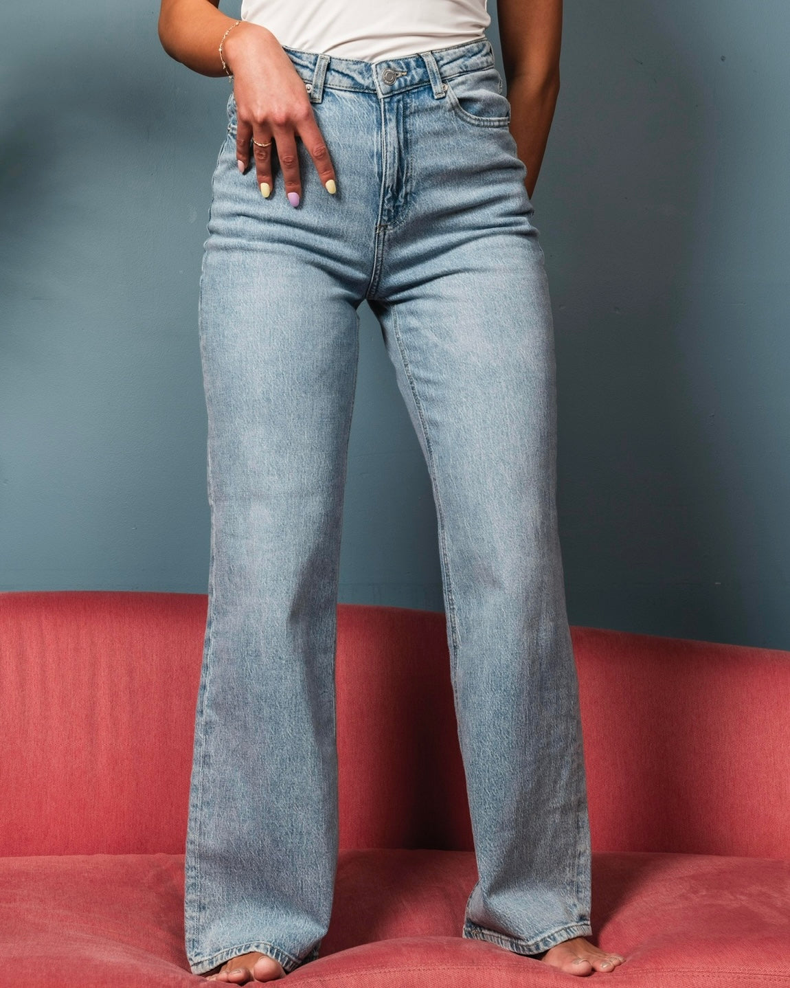VMTESSA Wide Jeans - Light Blue Denim